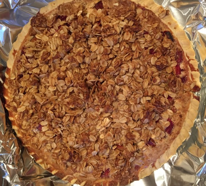 dandelion rhubarb pie is the perfect way to celebrate spring! This pie is part custard, part fruit crisp and part fruit pie. It's also 100% wonderful.