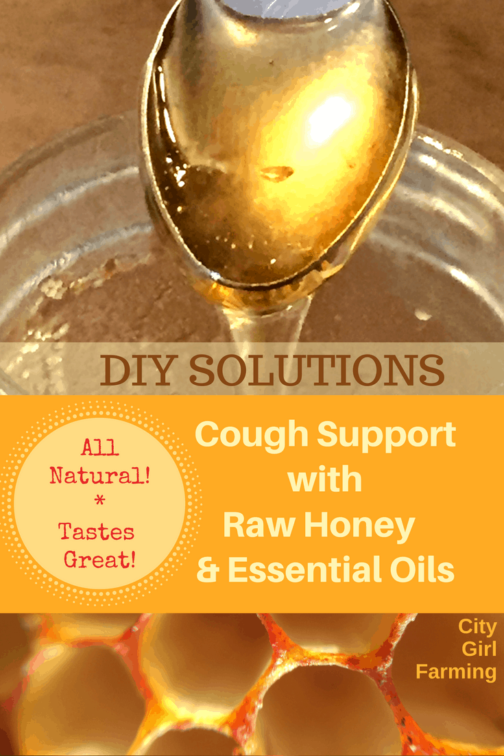 Honey and essential oils provide all natural support to your body during the germy winter season! Stop that cough in it's tracks! (and it tastes good too!)