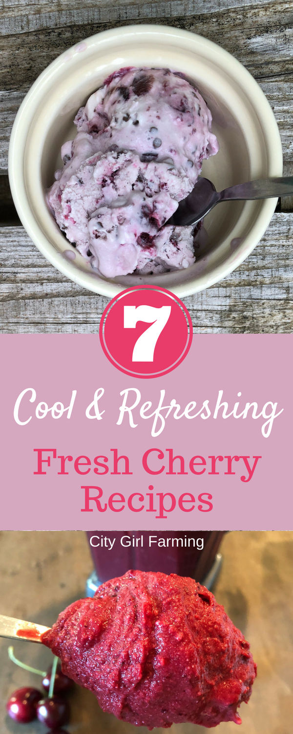 Fresh cherry season is the best. There are so many things you can make with cherries...cool and refreshing recipes that hit the spot. Here's 7 ideas to get you started!