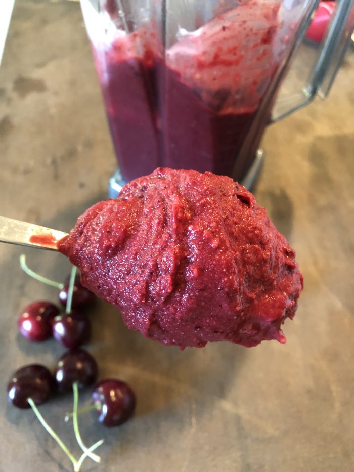 When life gives you fresh cherries and it's hot out, what do I do? Make cold, refreshing fresh cherry recipes. Move over hot cherry anything. Hello cherry ice cream, smoothies and sorbet. Mmmm.