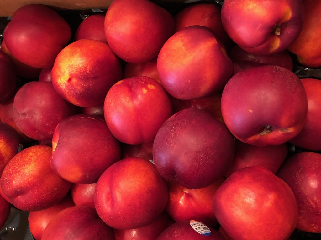 close up of fresh nectarines
