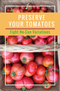You don't have to can your homegrown tomatoes to get fresh, homegrown taste year around! Here are 8 variations on simple ways of preserving your tomatoes to enjoy all winter long!