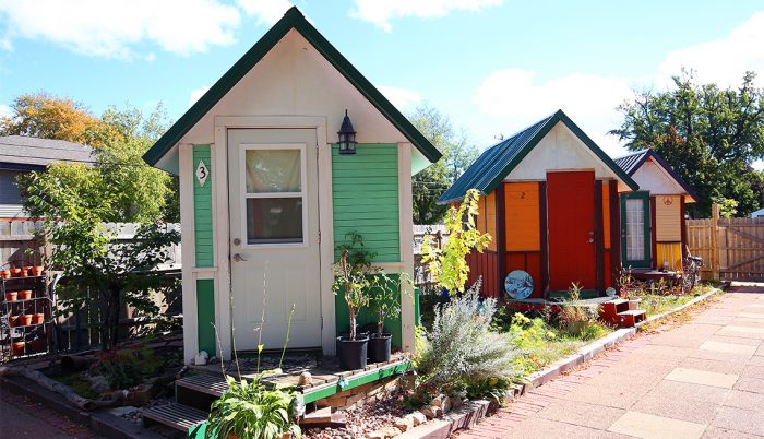 KG0B1D Tiny houses in Madison Wisconsin a part of the tiny house movement.